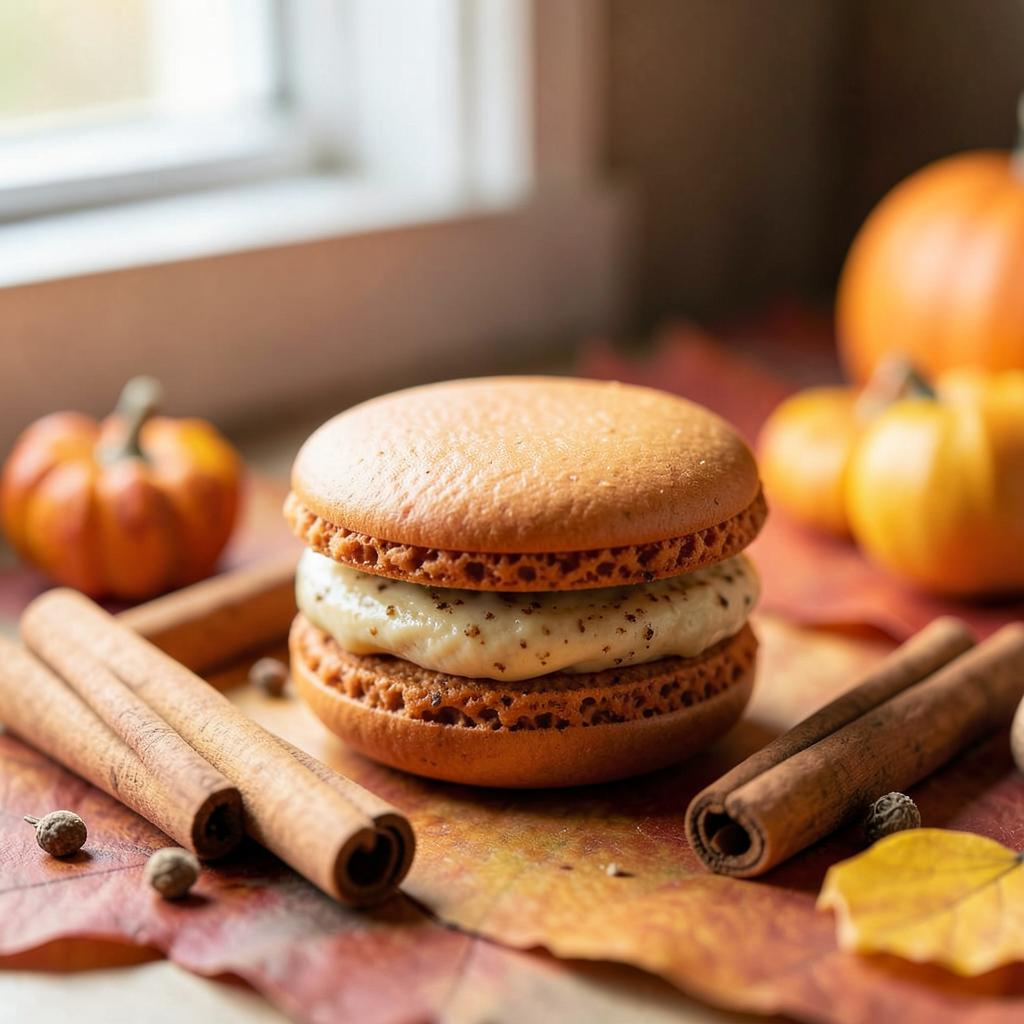Pumpkin Spice macaron